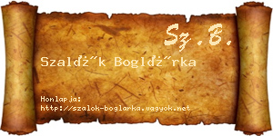 Szalók Boglárka névjegykártya